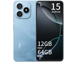 Blackview WAVE 9C Smartphone 4G - 12GB RAM - 64GB ROM - 6,56 inch - Android 15 - 5000 mAh - Dual SIM - GPS - OTG - blauw