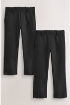 Next - Jongens - Reguliere schoolbroeken met elastische taille en rechte pijpen, 2 stuks - Zwart
