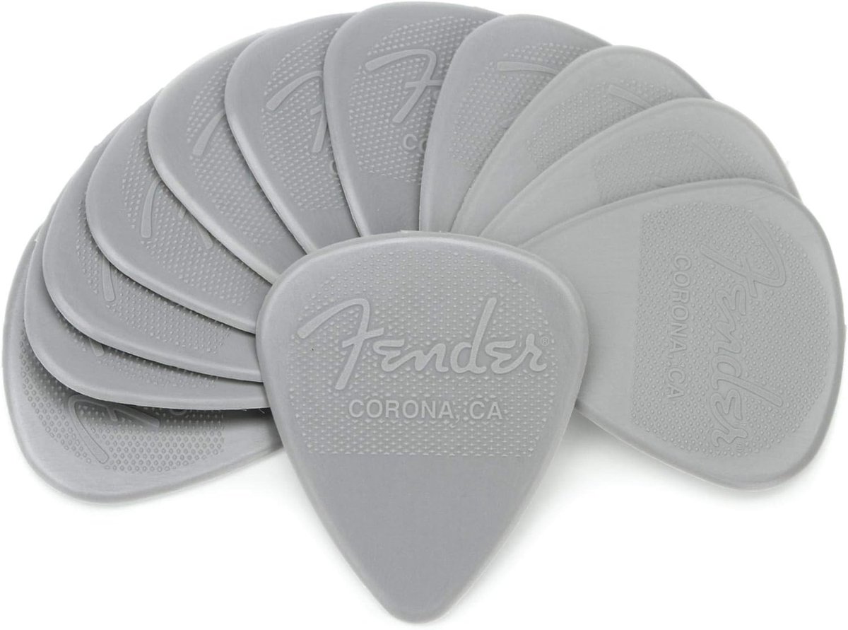 Nylon Plectrums - Gitaar Picks - Muziek Maken - Verbeterde Grip - 073 mm 12 Stuks - Grijs