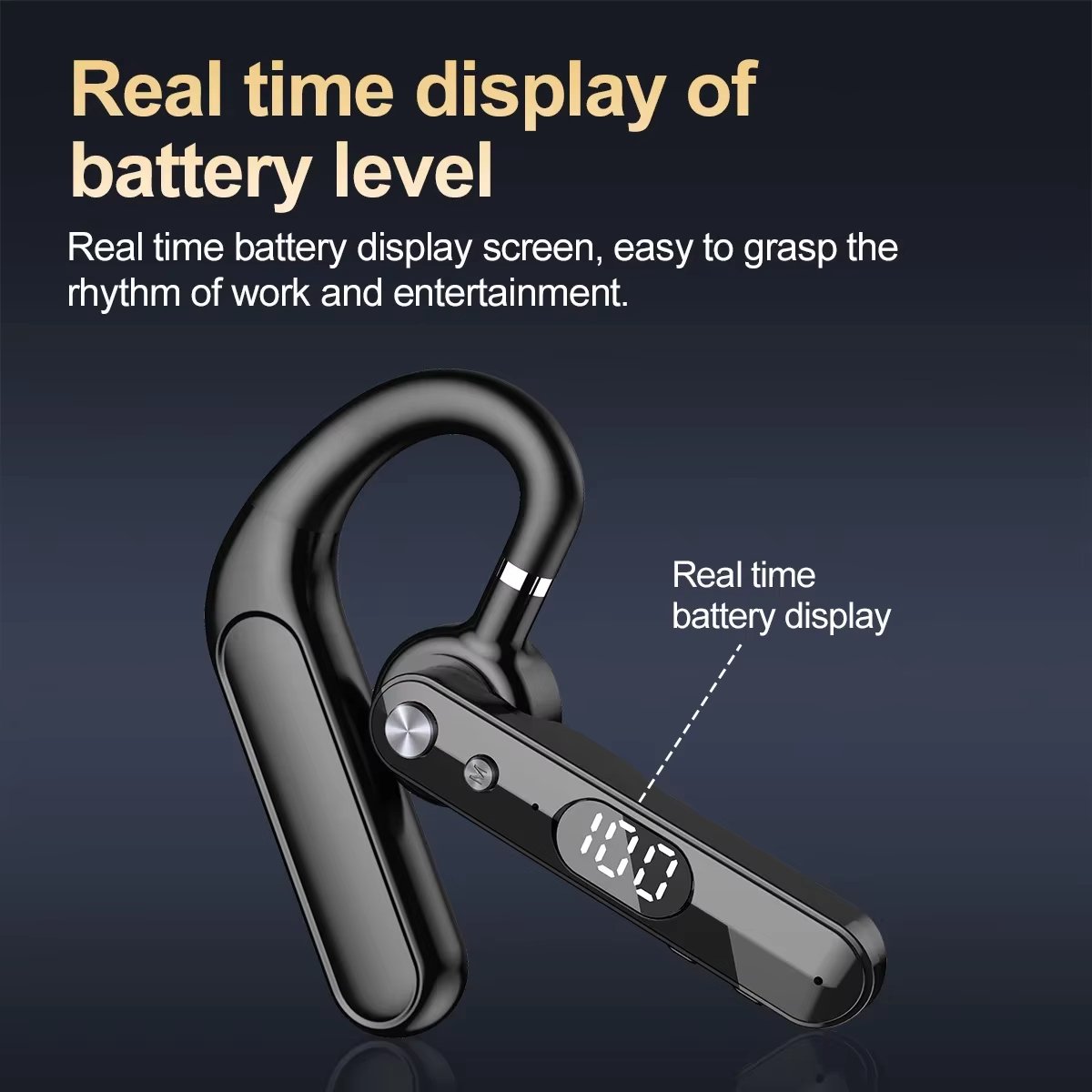 Draadloze Bluetooth Koptelefoon met Microfoon – EN Noise Cancelling Headset voor Handsfree Bellen, Zakelijk Gebruik, Autorijden, Werk, Thuis, Gaming en Reizen thumbnail 3