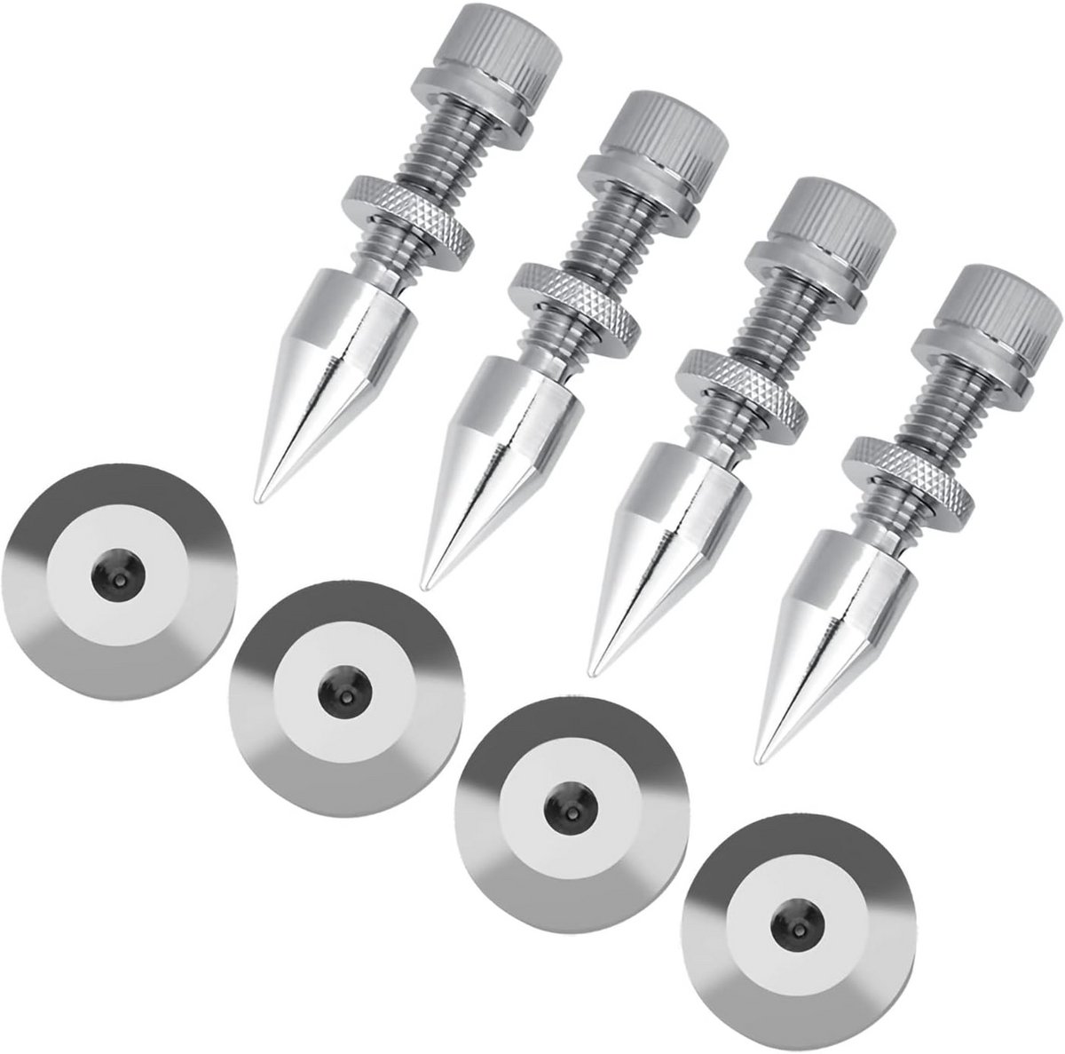 4 Delige Speaker Spikes en Isolatie Voetjes voor Hifi Luidsprekers - Trillingsdempend