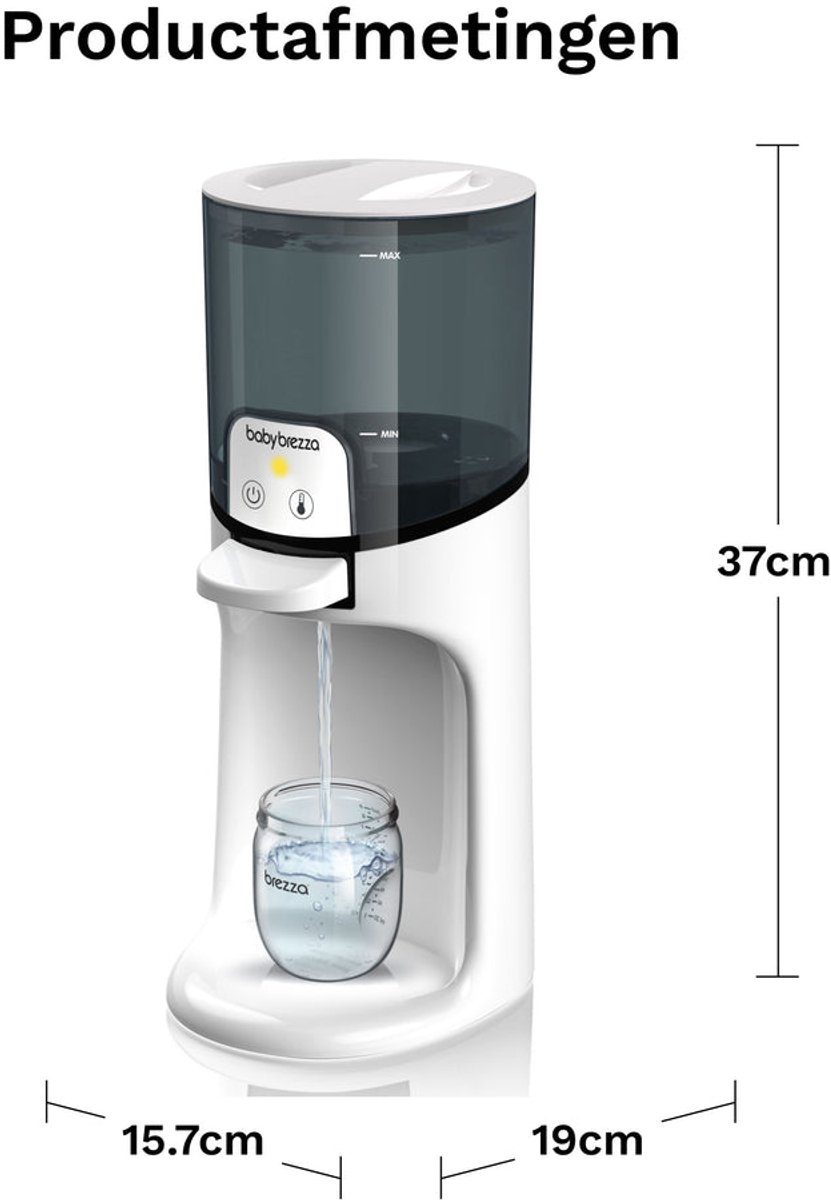 Flesmaker voor baby's, flessenwarmer voor baby's, instant warmer, waterdispenser voor onmiddellijke productie van formuleflessen, 4 temperaturen, 72 uur smart thermostaat, warmwaterdispenser, wit