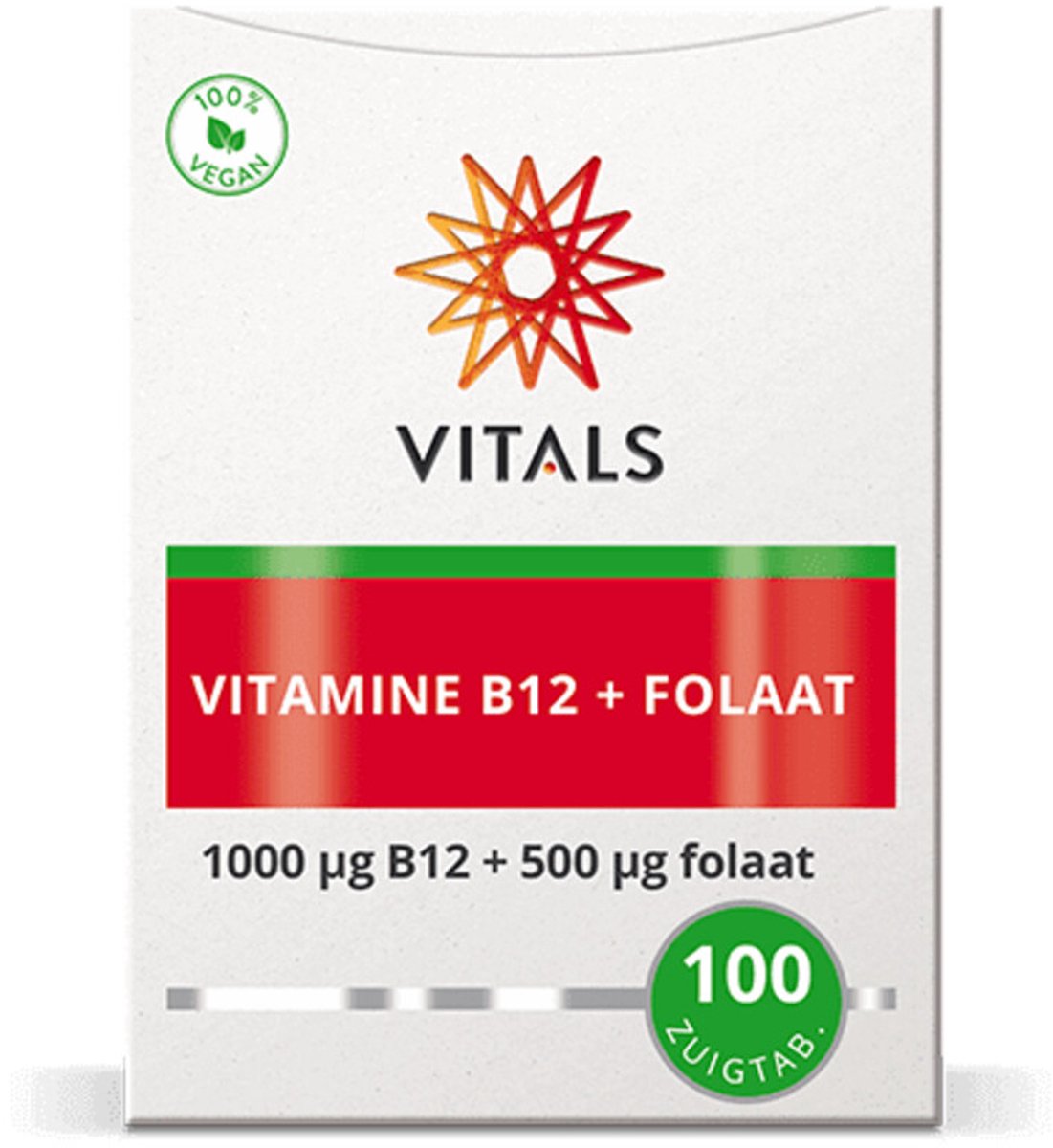 Vitals - Vitamine B12 Met Folaat - 2 x 100 zuigtabletten - Voordeelverpakking