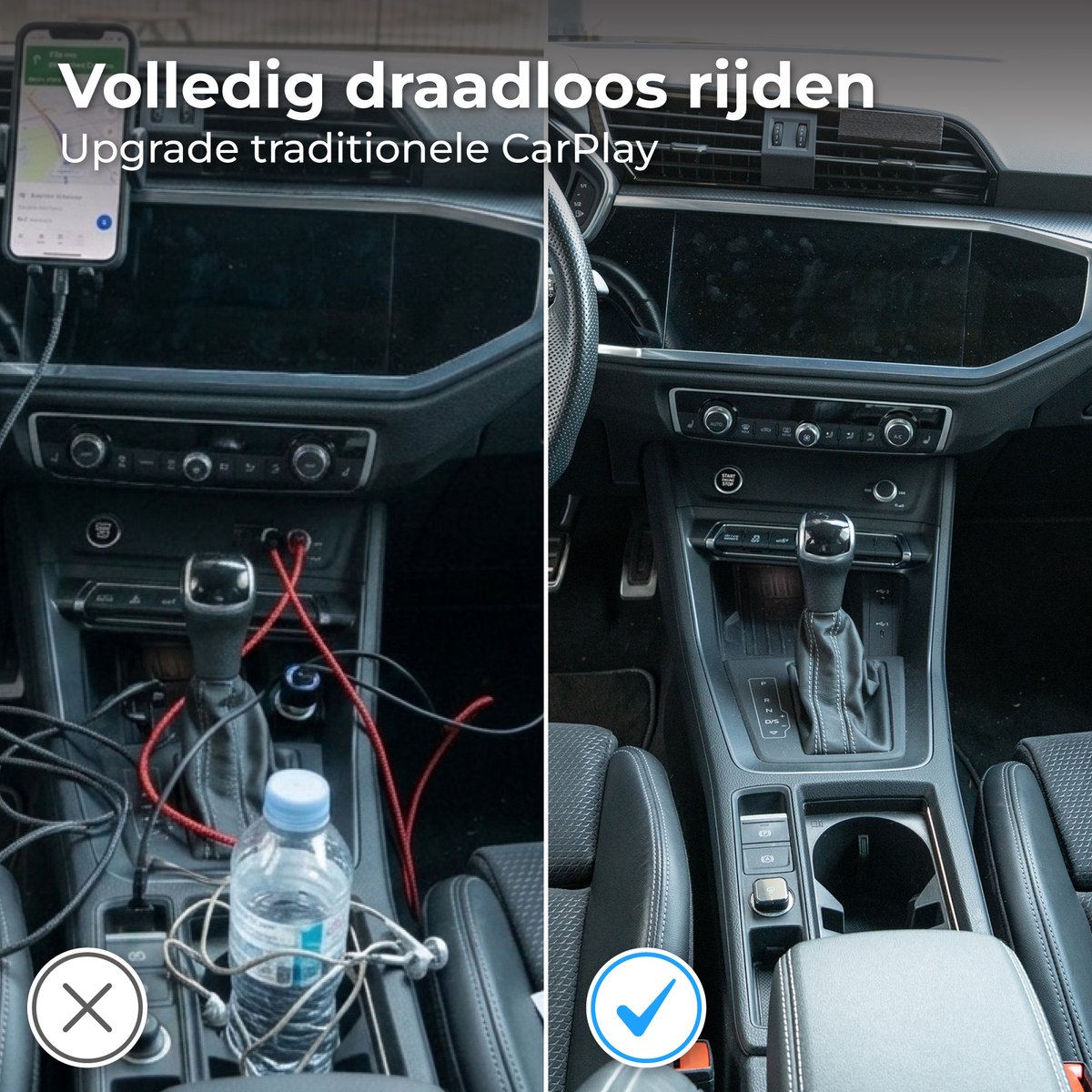 Draadloze CarPlay Dongle USB & USB-C, Bluetooth, WiFi 6, Android Auto en CarPlay, compacte auto adapter - Afbeelding 5