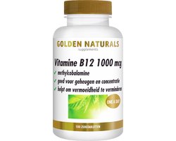 Golden Naturals Vitamine B12 1000 mcg (100 veganistische zuigtabletten)