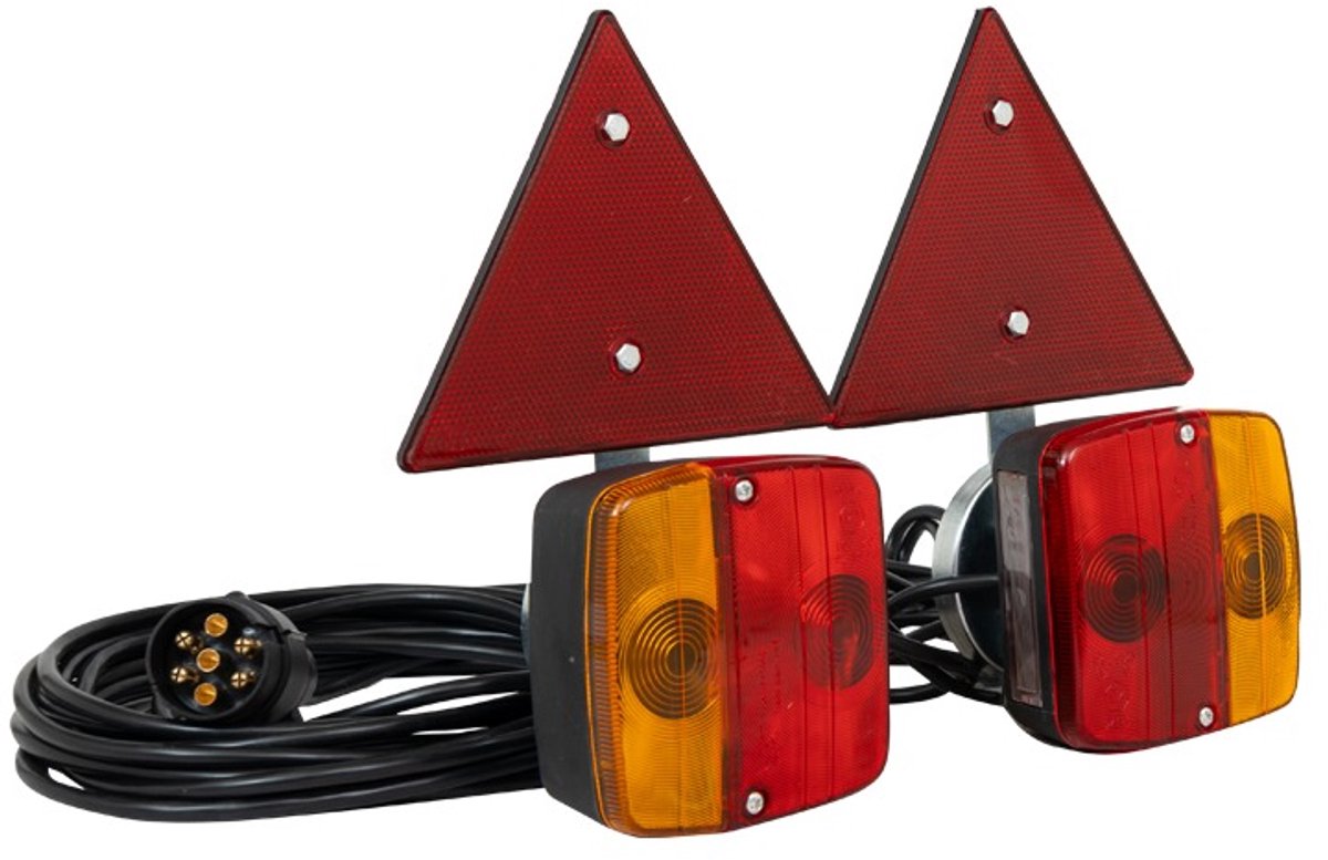 Magnetische verlichtingset met reflecterende driehoek 7-polig - TRAILERGEAR