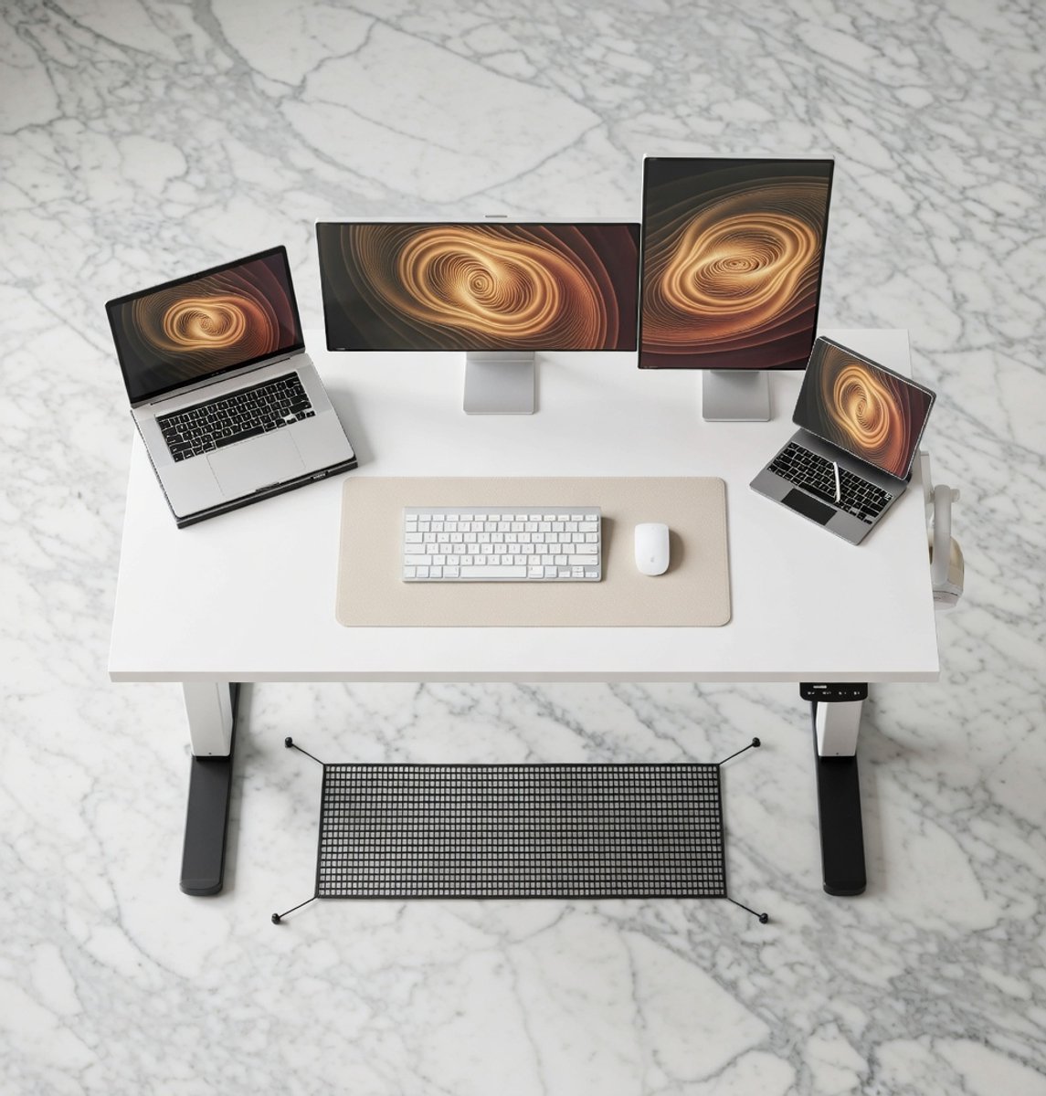Elektrisch Zit-Sta Bureau 120x60 cm met Geheugenfunctie & Kabelmanagement – Ergonomisch Verstelbaar Bureau Wit – House&Garden