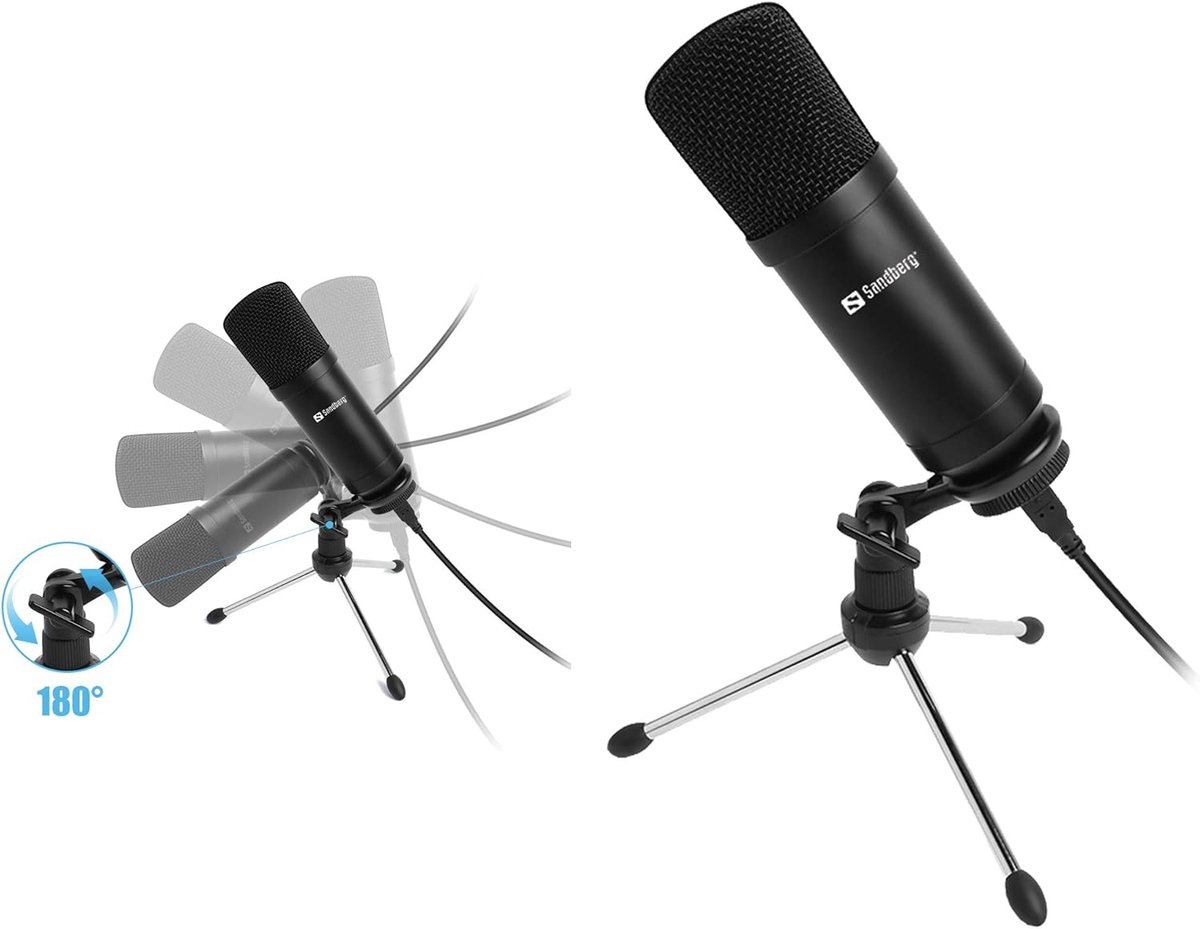 USB Desk Microfoon - Studio Microfoon - Podcasting Opnemen - Unidirectioneel Geluid - 16000 Hz