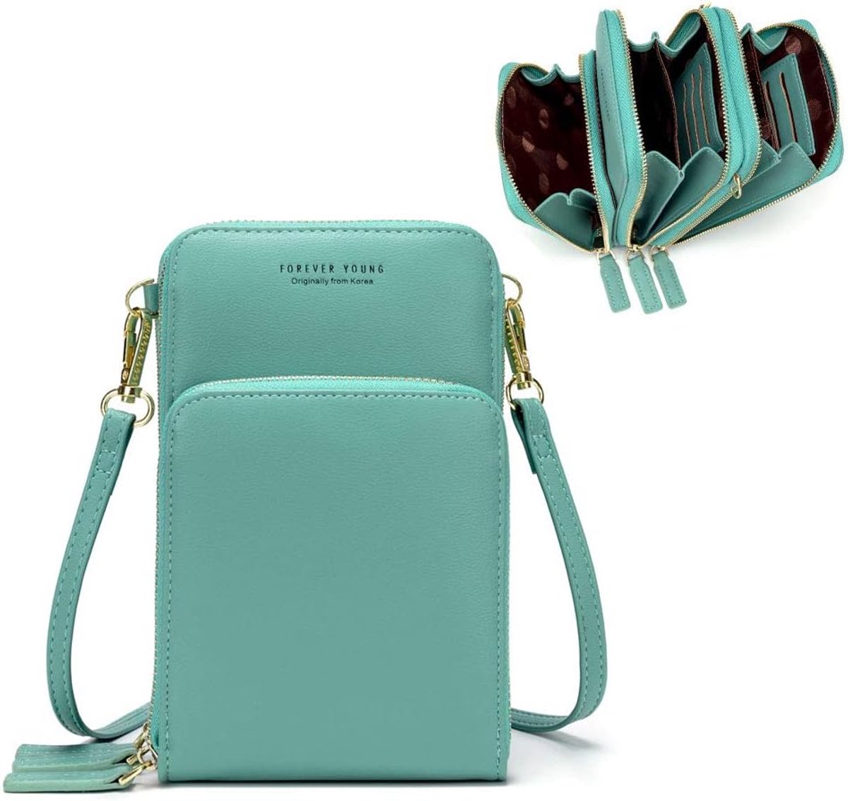 Crossbody Telefoon Tas voor Dames - Kleine Schoudertas met Kaarthouders