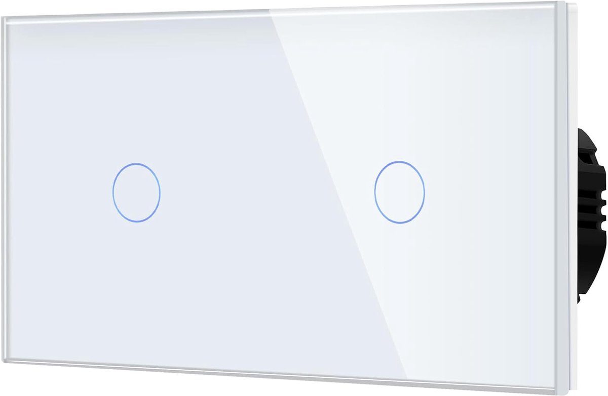 Dubbele Touch Dimmer Wandschakelaar Glas 200W/700W Inbouw Wit