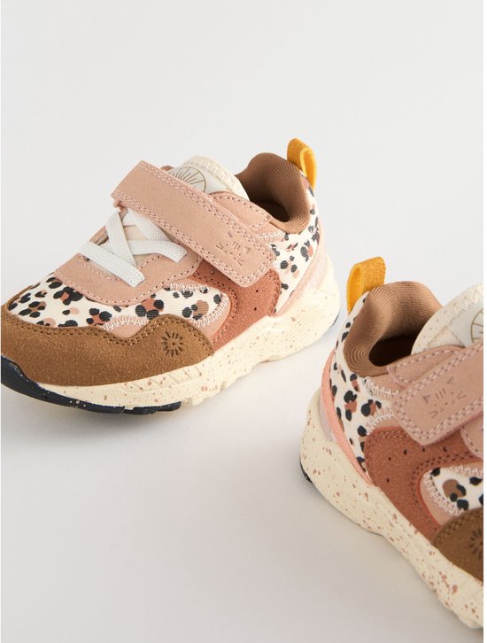 Next - Meisjes - Sneakers met klittenbandsluiting, elastische veters en brede pasvorm (G) - Bruin