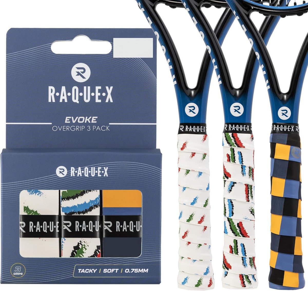 3-Pack Antislip Overgrip Tape voor Tennis, Padel, Badminton en Squash Rackets