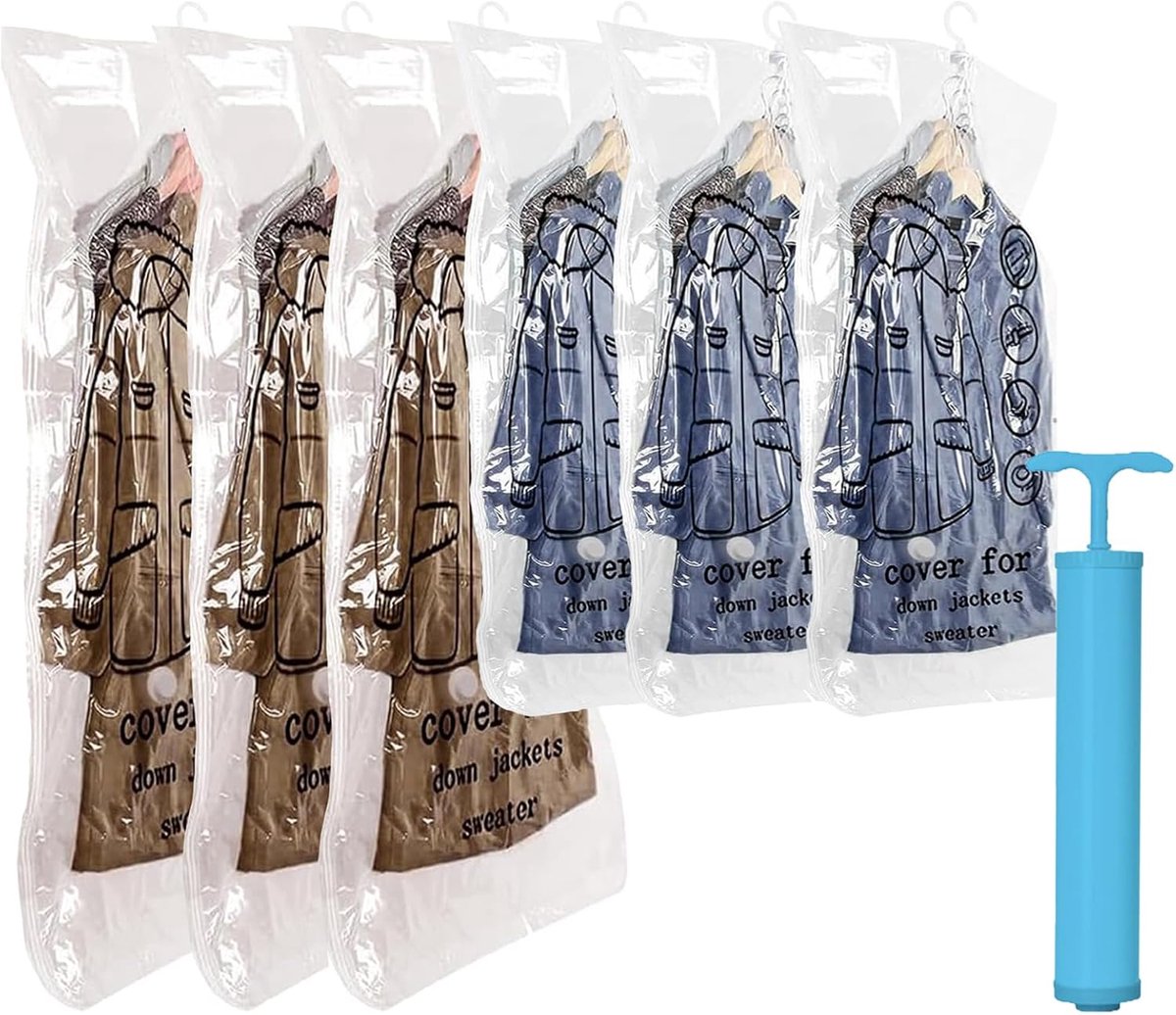 Vacuümzakken Kleding (Set van 6) - Ruimtebesparend Opbergen Zomer- en Winterkleding
