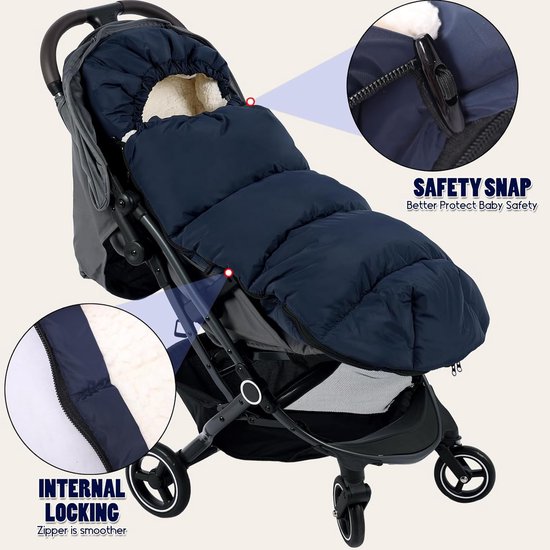 Universele Thermische Voetenzak voor Kinderwagen en Buggy - Warm Fleece & Wasbaar van Merkloos — afbeelding 3