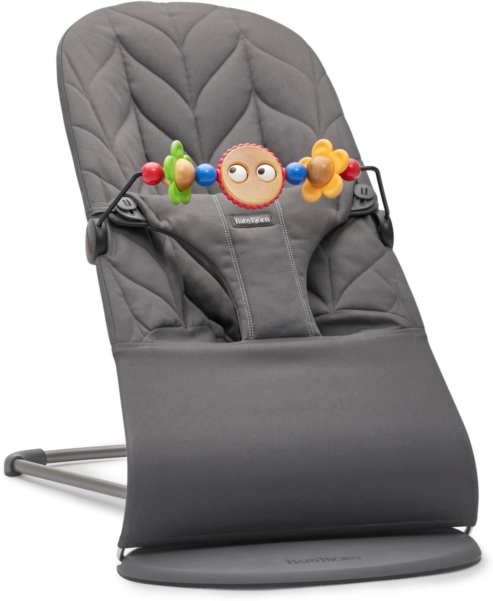 Babywip met Speelgoed - Schommelstoel Baby - Baby Entertainment - Lichtgewicht Draagbaar - 79x39x56 cm - Antracietgrijs