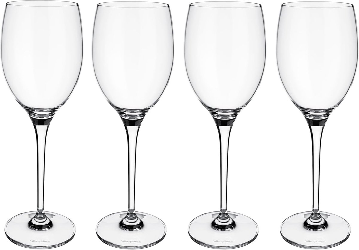 Set van 4 Witte Wijnglazen Kristal - 240 ml - Vaatwasmachinebestendig