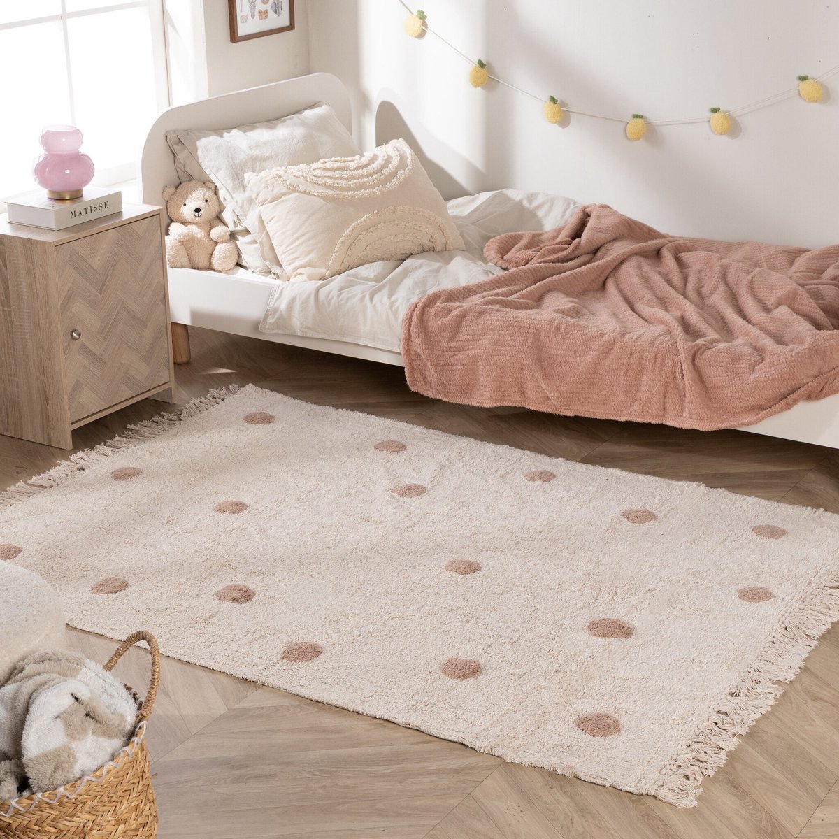 Little Olly Vloerkleed Kinderkamer - Lou Dots Taupe - 160x230cm