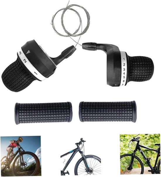 Set van 2 Twist Grip Shifters voor Fietsen met 21 Versnellingen en Antislip Handvatten van Merkloos — afbeelding 4