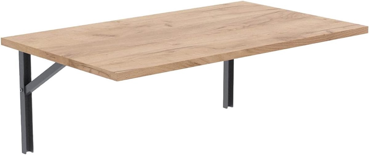 Ruimtebesparende Wandtafel Inklapbaar Bureau Rechthoekig PVC Laminnaat voor Keuken Kantoor Woonkamer 120x60 cm