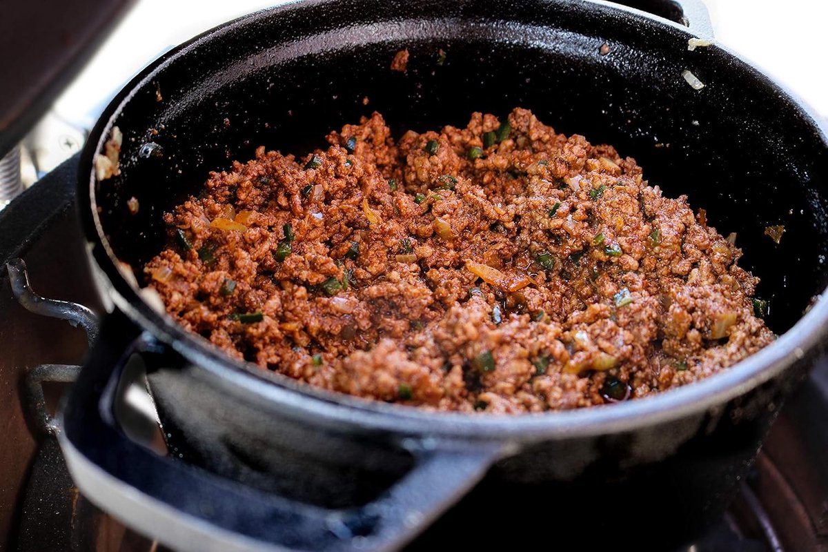 Gietijzeren BBQ Pan met Deksel voor Buiten Koken en Grillen