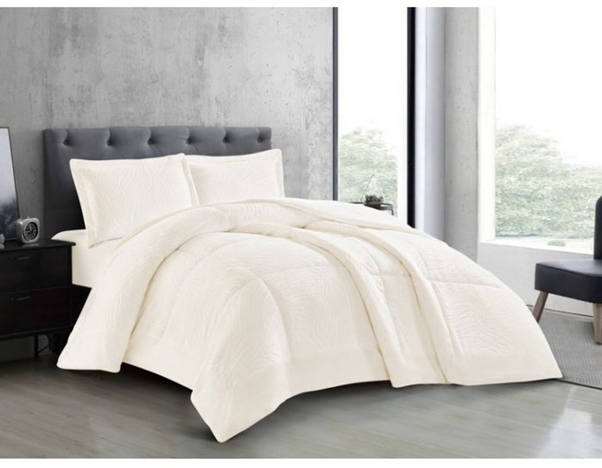 Lavella Nazli Bedsprei Set 3-delig - Wit - 260x240cm - Flanel