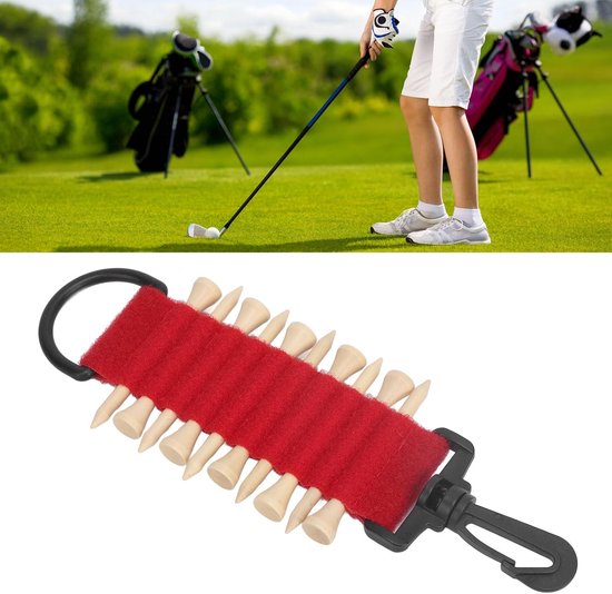 Draagbare Golf Tee Houder Nylon met Haak - Compacte Opbergtas voor 10 Tees — afbeelding 3