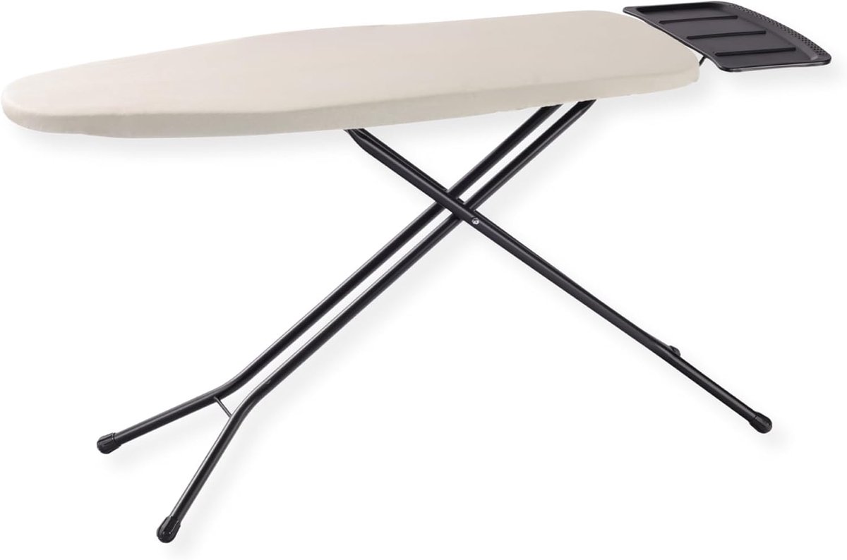 Strijkplank met Stoomunit Houder – Compact en Inklapbaar Strijktafel – 110x33 cm – Taupe