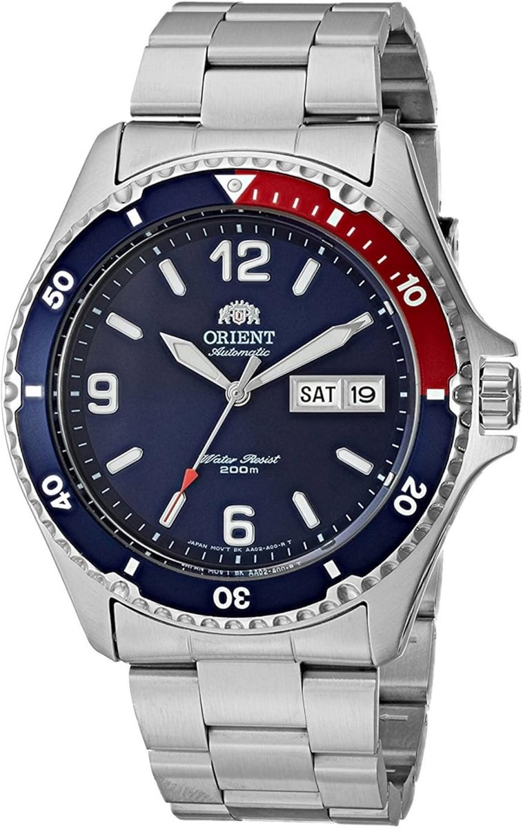 Automatisch Herenhorloge Zilverkleurige RVS Band Blauwe Wijzerplaat