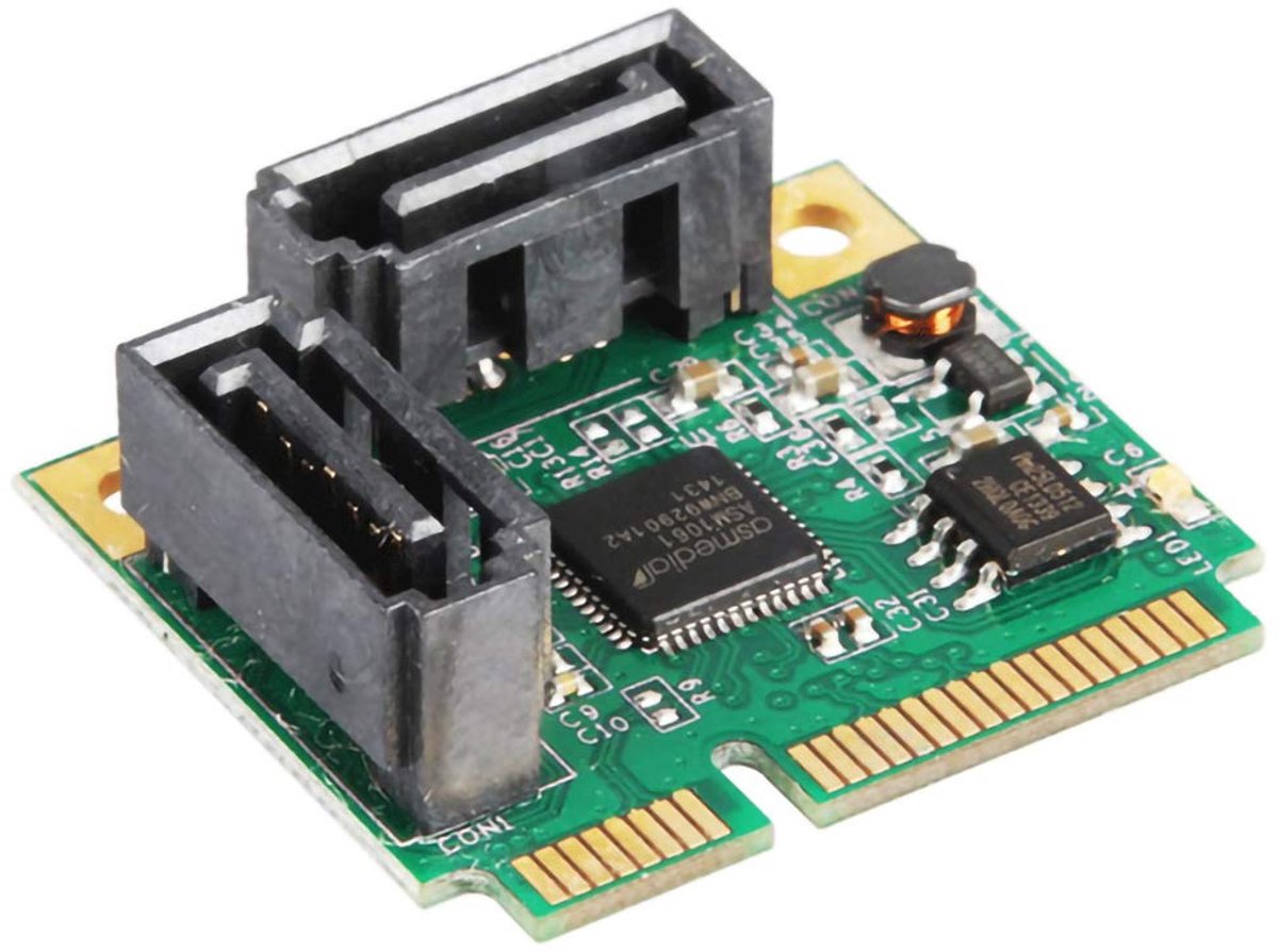 Mini PCI-E Kaart - SATA Controller - Opslag Uitbreiden - Twee SATA 3.0 Poorten - 30x26mm