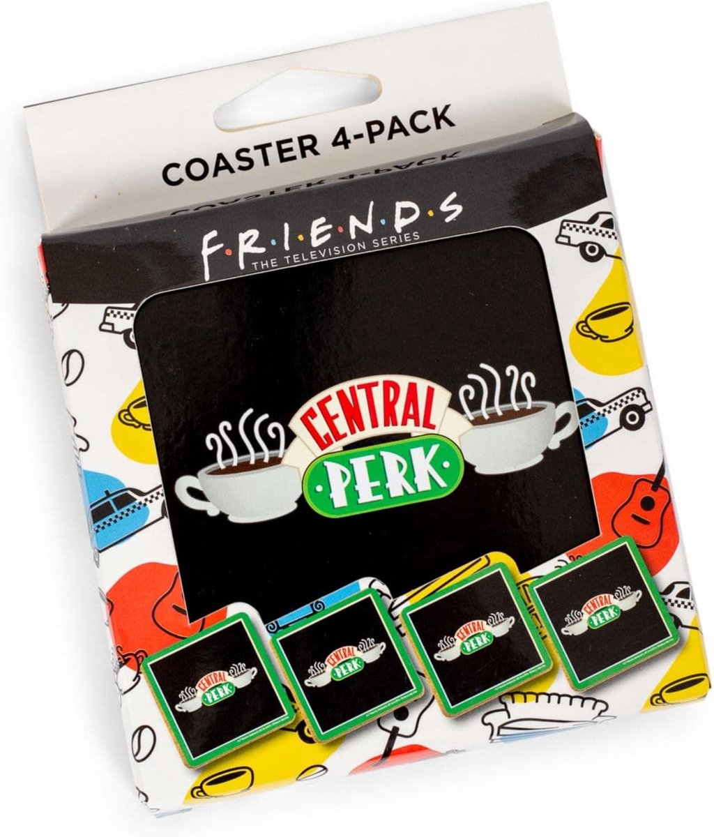 Set van 4 Grote Onderzetters met Iconisch Koffieshop Logo - Bescherm Uw Tafel