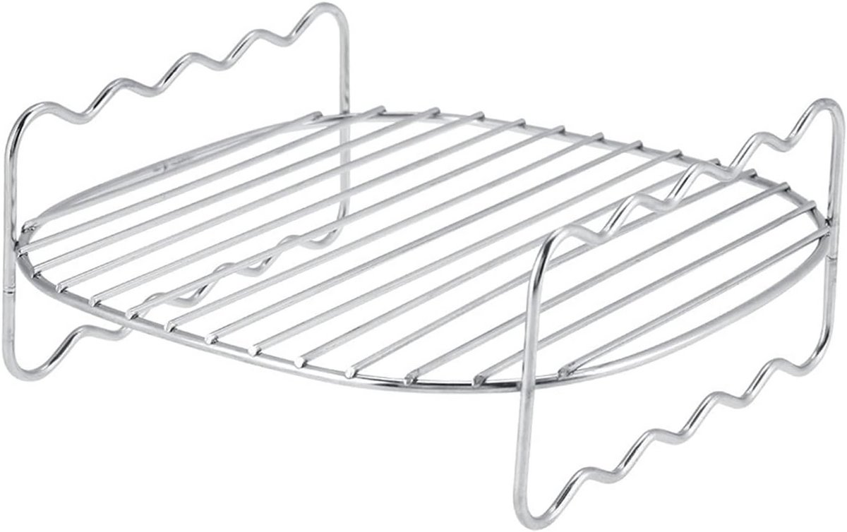 Dubbellaags RVS Grillrek voor Airfryer Accessoires