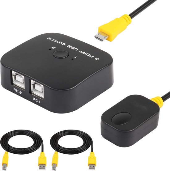 USB 2.0 Printer Switch 2-in-1 Uit voor Delen tussen Twee Computers met ...