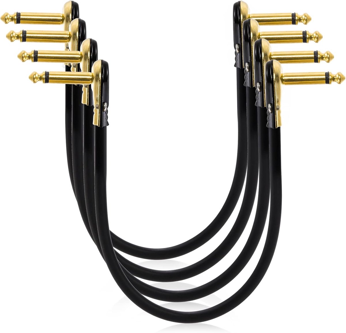 Set van 4 Gitaar Patchkabels 30 cm Platte Low-Profile voor Pedaalbord