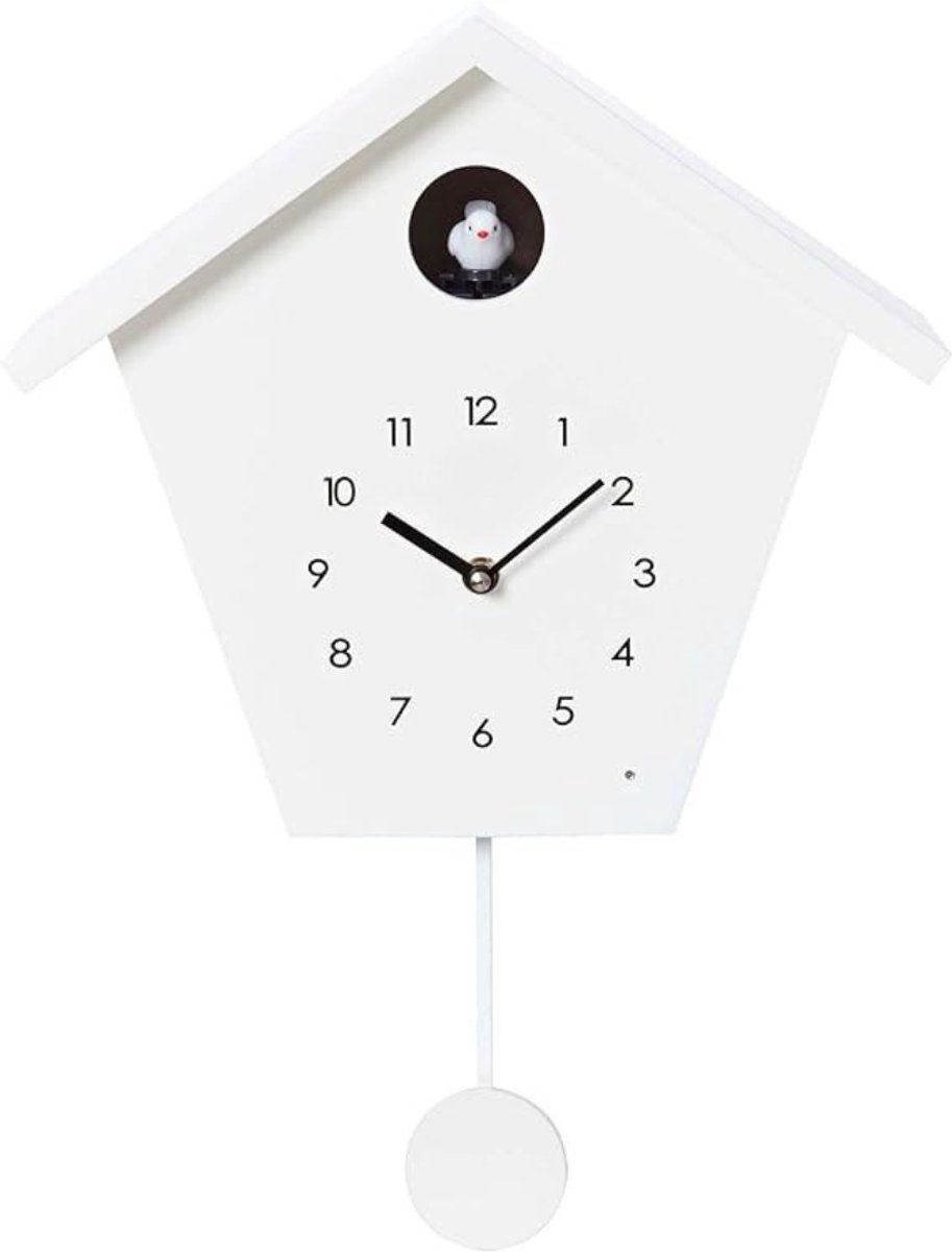 Core® Koekoeksklok Modern - Wandklok - Klok - Inclusief Gewichtsketting - Wit - ‎25cm x 23cm x 11cm