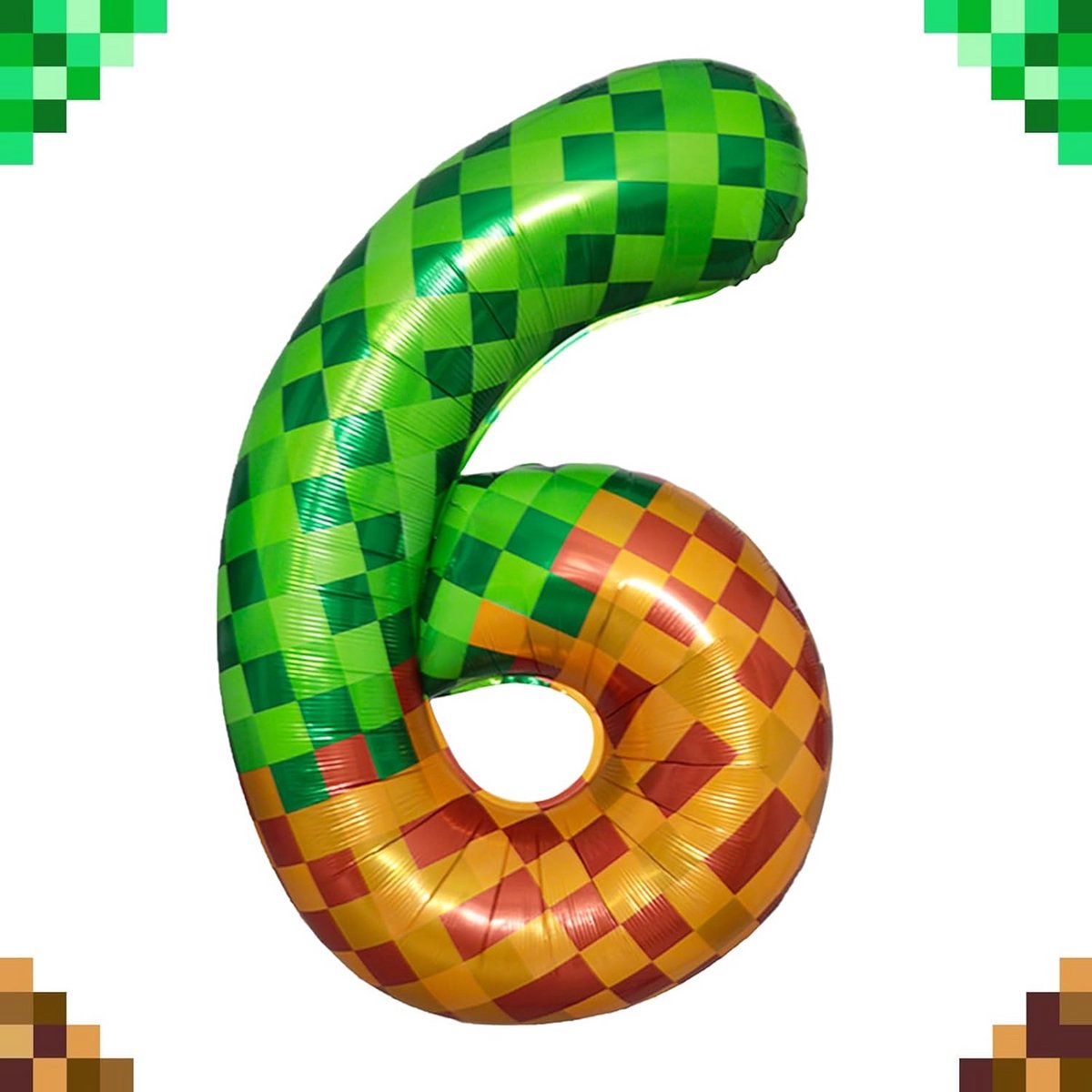 Thema Ballonnen 6e Verjaardag Jongen Pixel Stijl