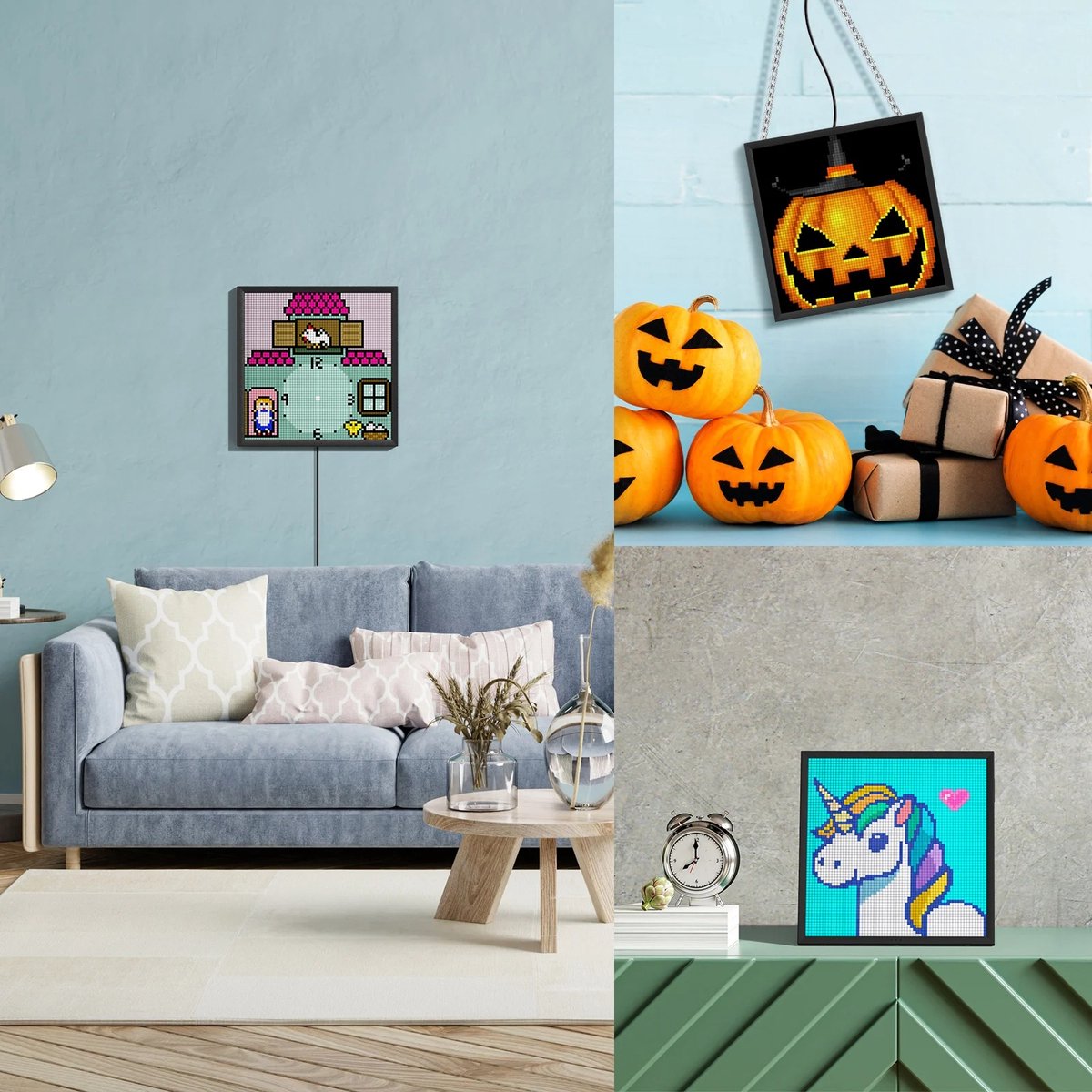 HOB Digitale Pixel Art Frame - Agenda – Pixel Display – WiFi-verbinding – LED-scherm – App – Muziekvisualisatie – Klok & weerfunctie – Gaming & kamerdecoratie – USB-voeding — cadeau in Gadgets - foto 4