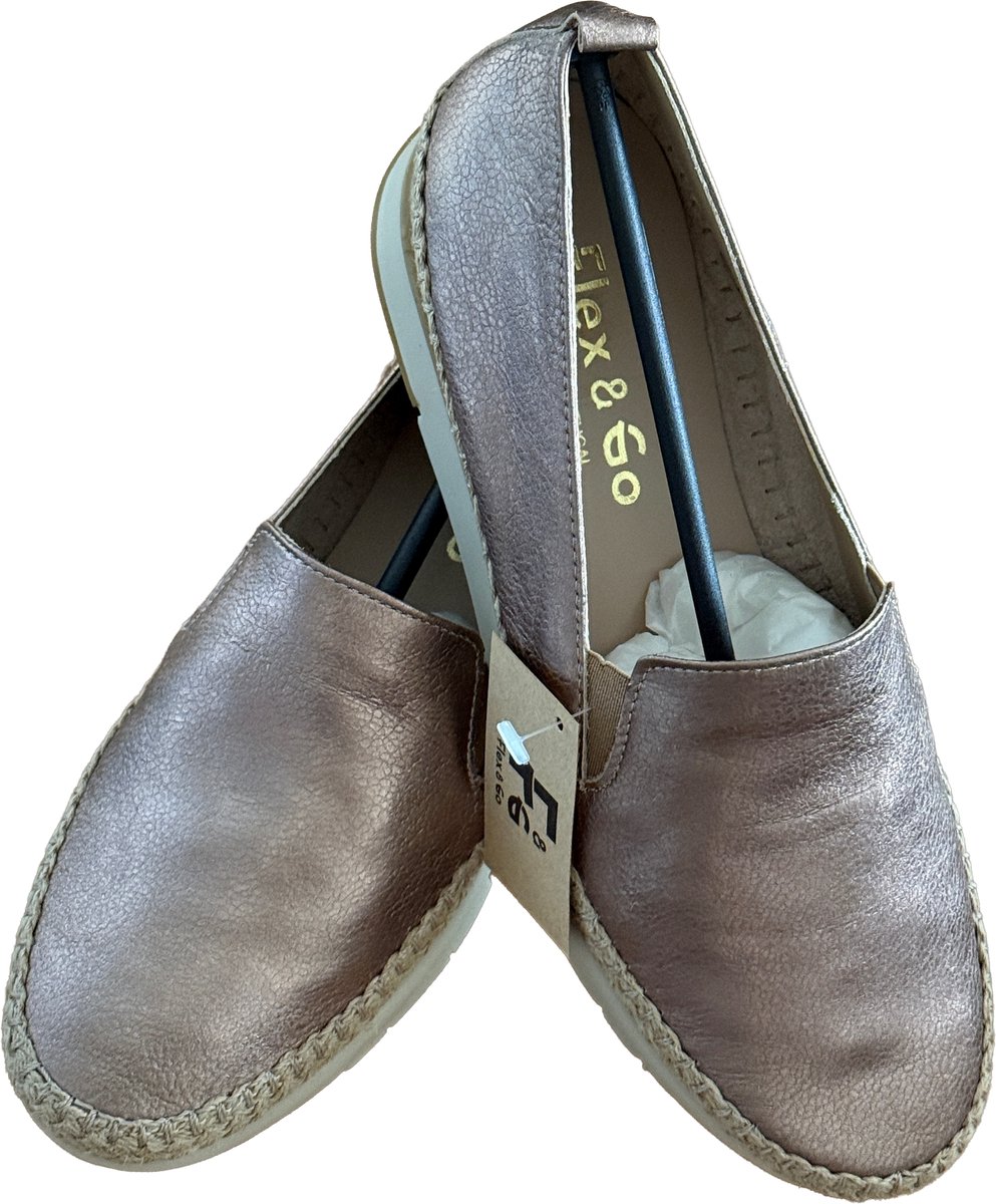 FLEX&GO loafer instapper FUSION stone cdf rosegold leer maat 37