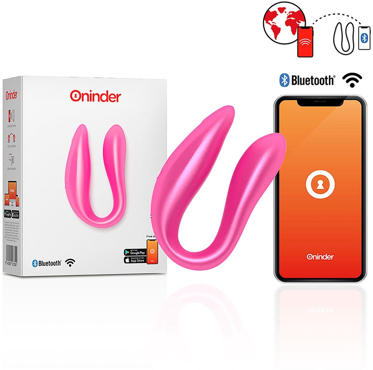 ONINDER | Oninder G-spot and Clitoral Stimulator Pink - Free App