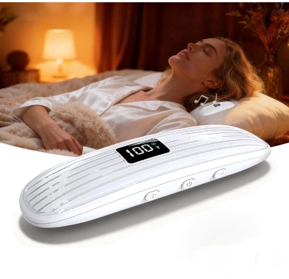 Slaapkussenluidspreker, draadloze Bluetooth 5.3 mini-kussenluidspreker met botgeleiding, LED-display, TF-kaartsleuf en automatische uitschakelfunctie.