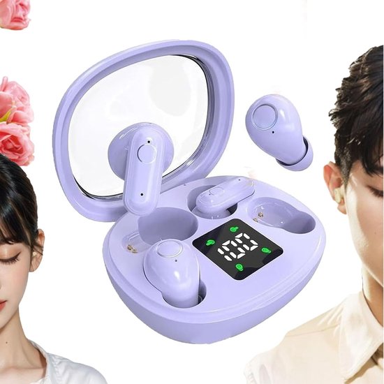 Ultracompacte Bluetooth-oortjes, semi-in-ear mini-slaapoortjes, geschikt voor diverse oorvormen, mini-slaap-in-ear-oortjes, geschikt voor zijslapen en sporten, waterdicht met microfoon.
