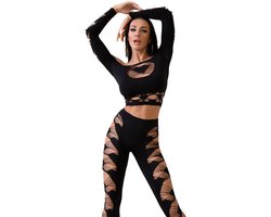 Chilirose - Cr 4436 Top & Leggins Black S/L