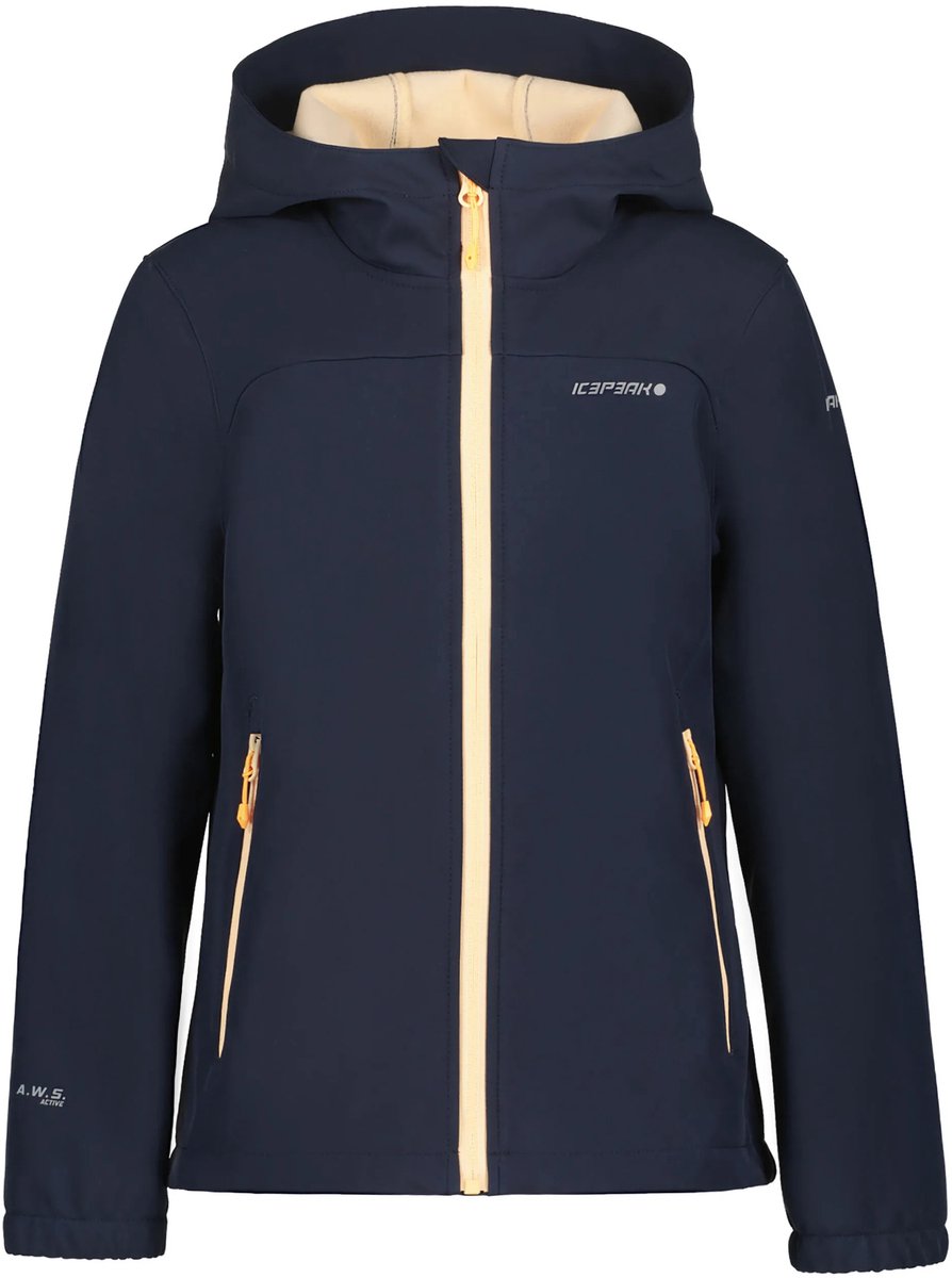 Softshell fleece wandelsjas voor meisjes Icepeak Kobryn Zwart