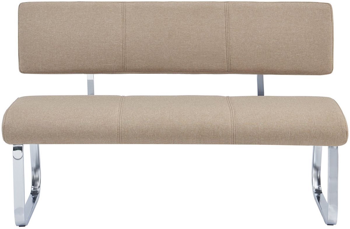 IDIMEX Eetkamerbank VILAS met stoffen bekleding - beige bruin