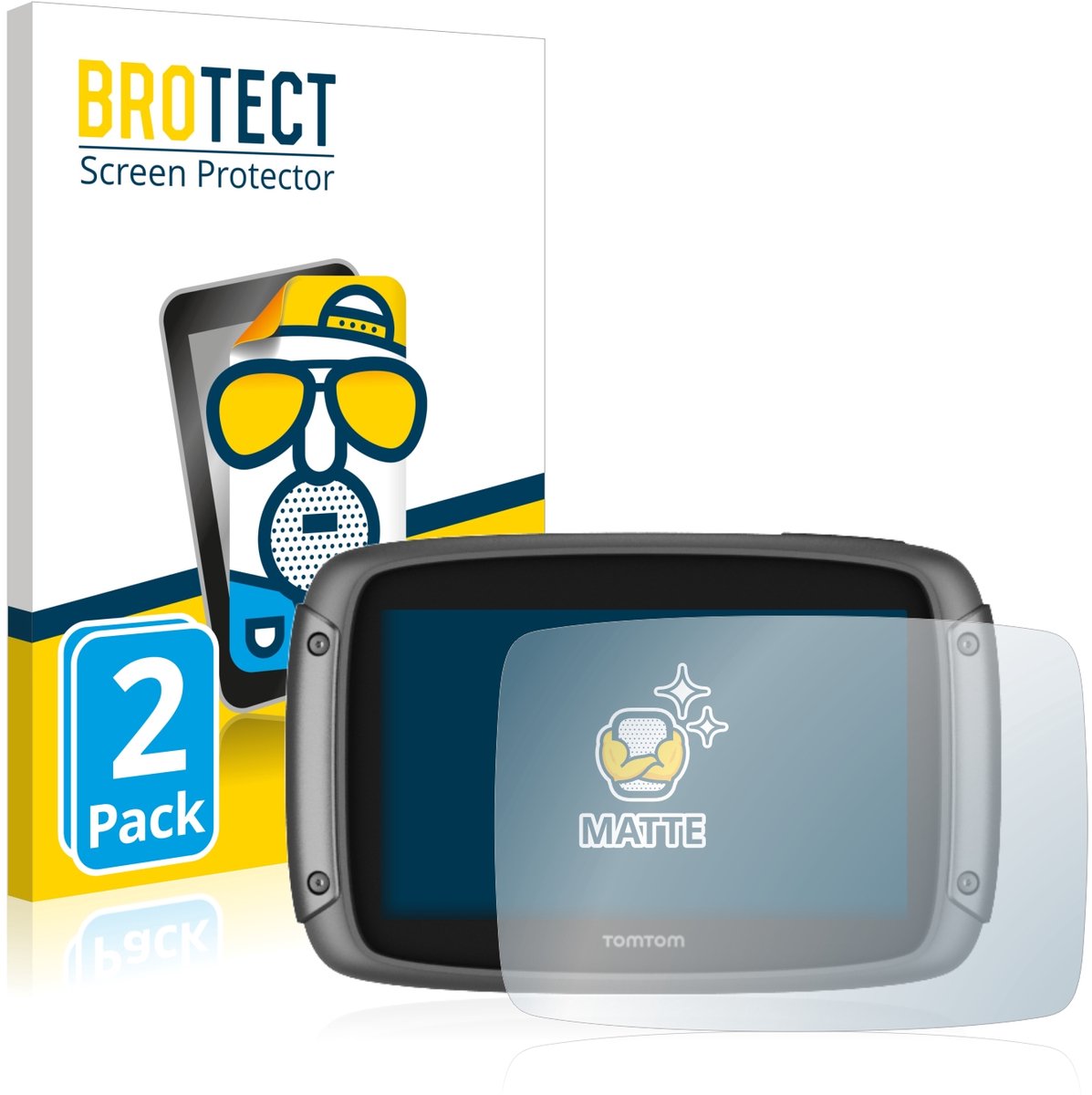 BROTECT - Screenprotector voor TomTom Rider 50 - Folie Beschermfolie matte 2 Stuks