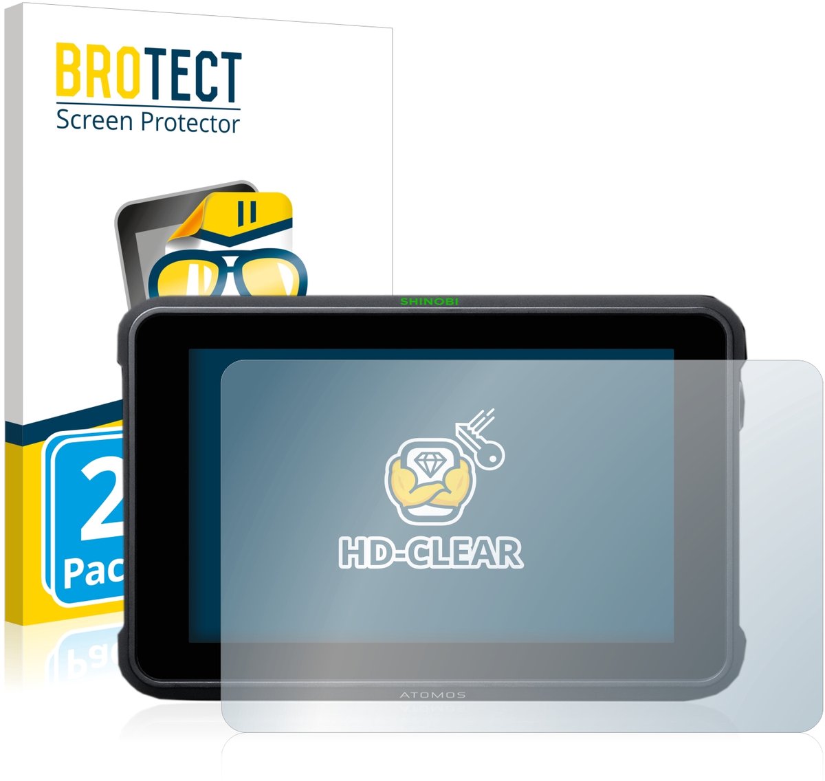 BROTECT - Screenprotector voor Atomos Shinobi 7 - Folie Beschermfolie transparant 2 Stuks