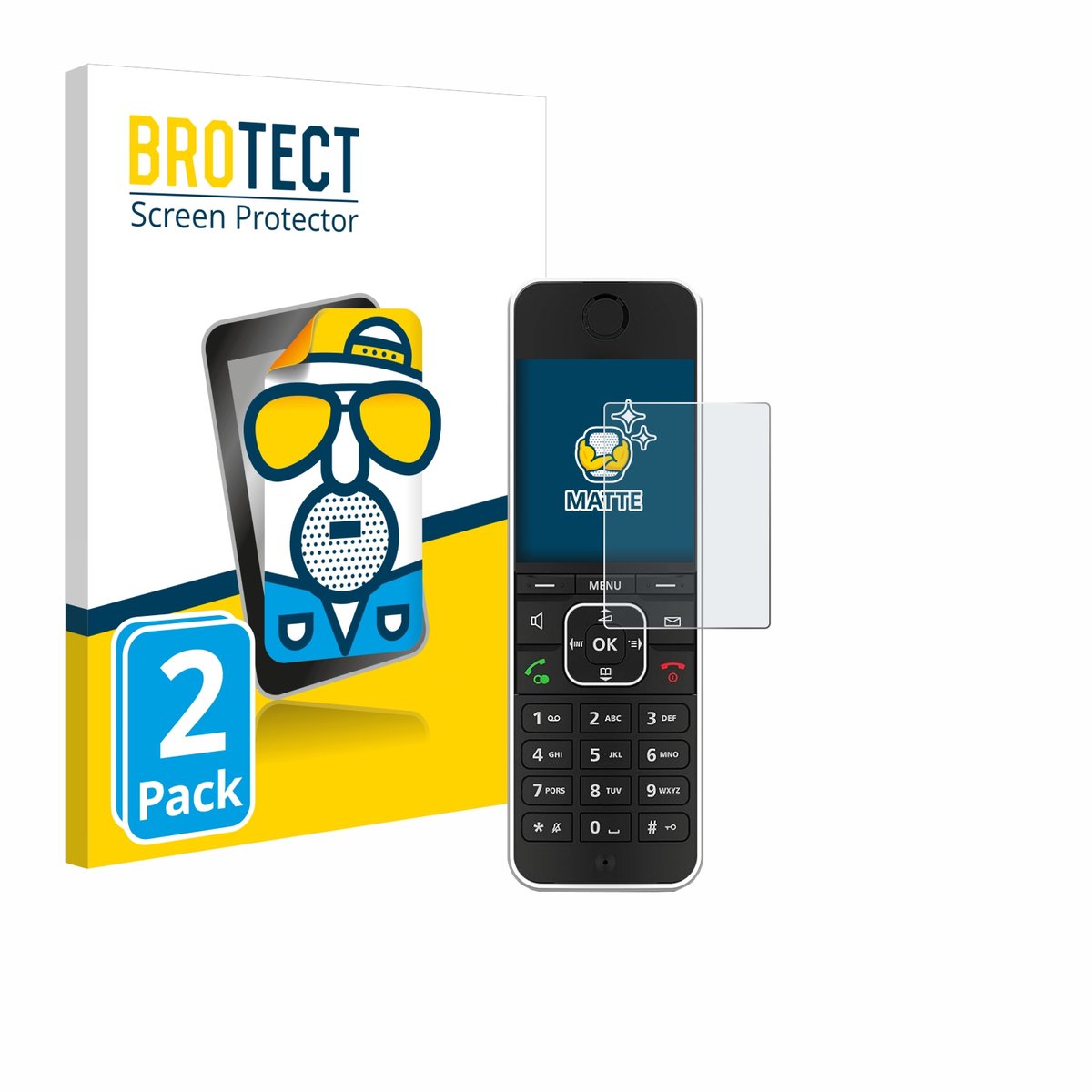 BROTECT - Screenprotector voor AVM Fritz!Fon C6 Black - Folie Beschermfolie matte 2 Stuks