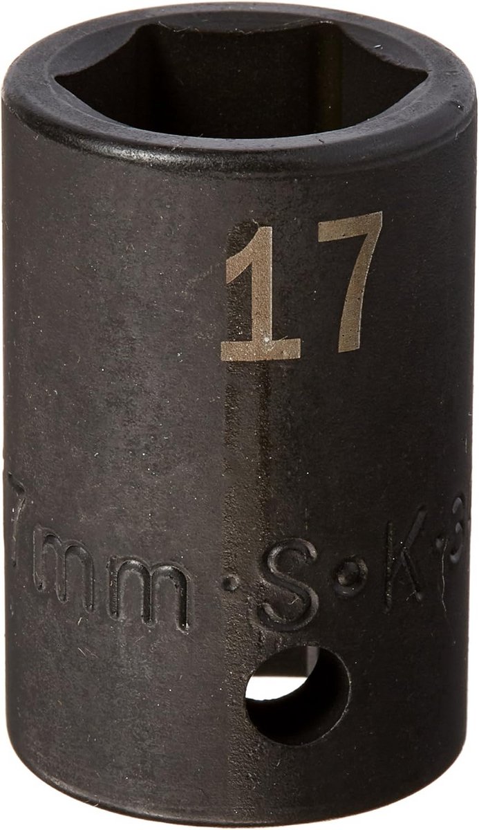 Slagdoppenset 1/2" Aandrijving 17mm Standaard - Zwarte Fosfaat Afwerking