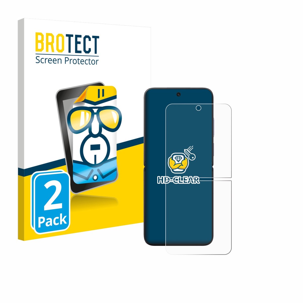 BROTECT - Screenprotector voor Xiaomi MIX Flip - Folie Beschermfolie transparant 2 Stuks