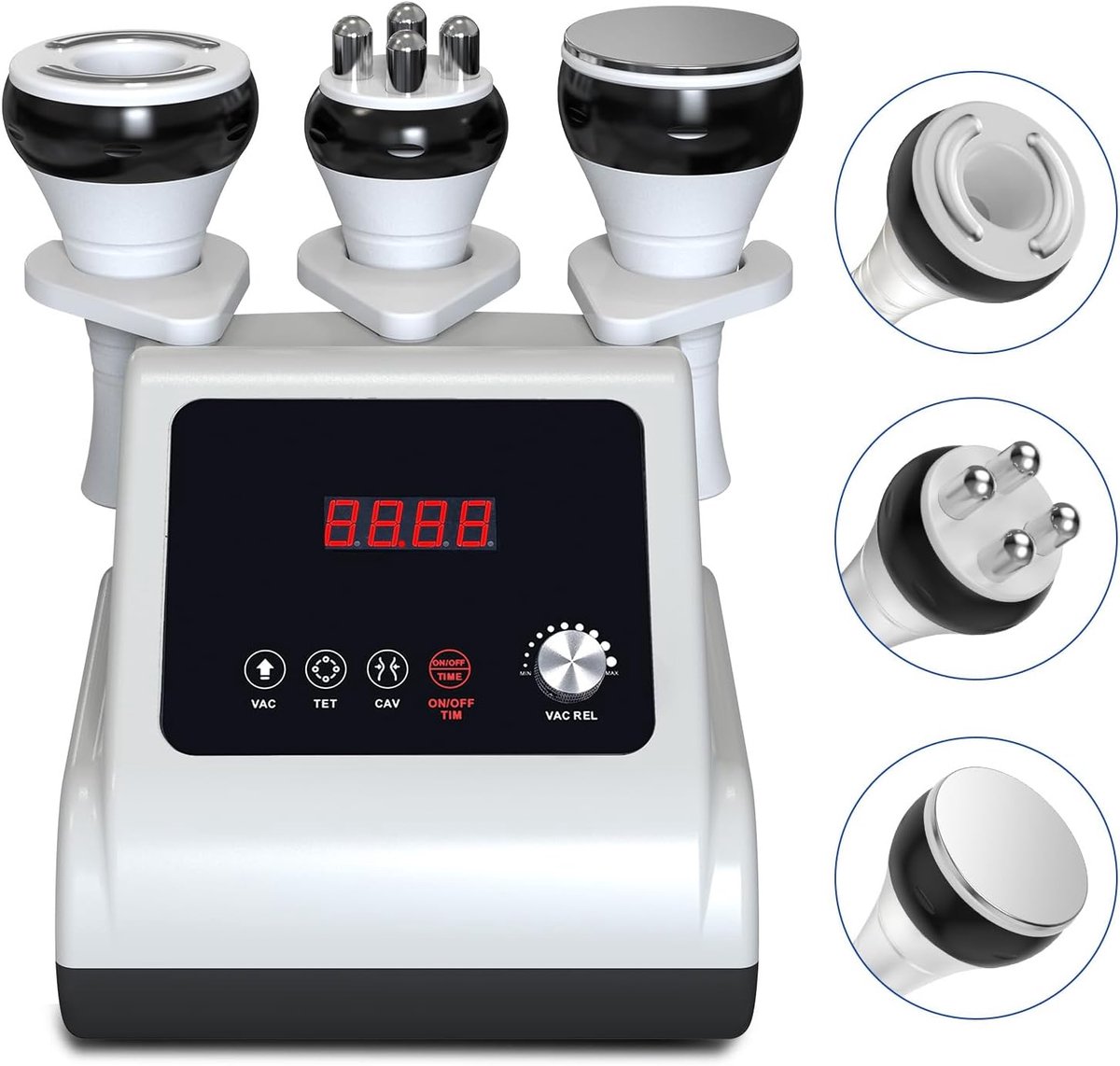 MELVRA 3-in-1 Cellulitis Massageapparaat – 40K Cavitatie & Radiofrequentie – Gezicht & Lichaam – Verstevigende Contourmassage – Schoonheidsapparaat Wit