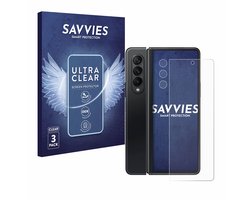 Savvies - Screenprotector voor Samsung Galaxy Z Fold 3 5G (Voor+Camera) - Folie Beschermfolie transparant 6 Stuks
